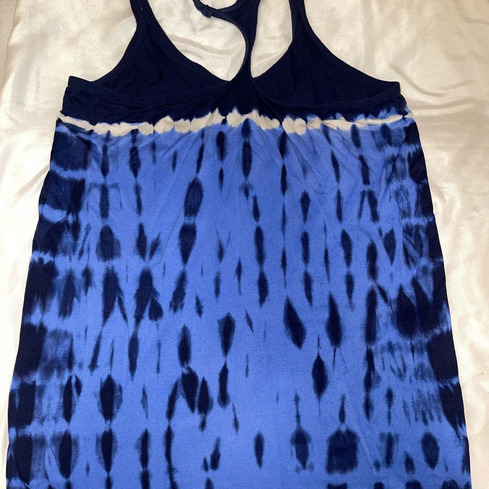 Elegant Blue Tie-Dye Women's Tank Top